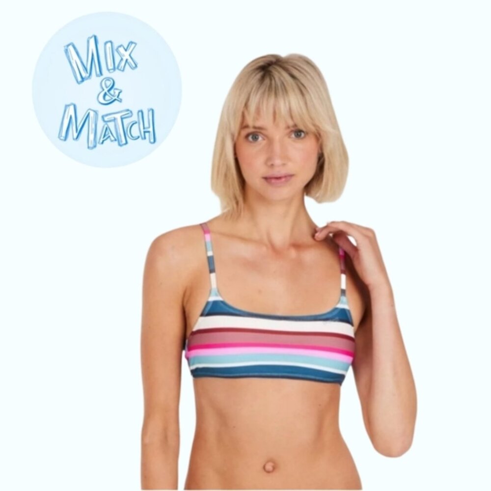 Protest Bikini Top Separate - Size EU 38 - NWT Striped Sporty Top